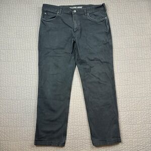 Duluth Trading Flex Fire Hose Pants Men's 38x32 (37x30) Black Canvas Workwear